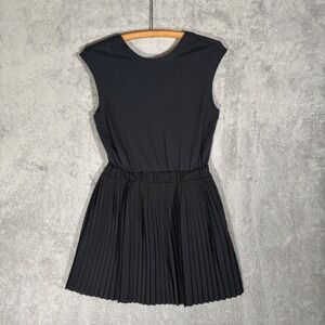 Kate Spade Saturday Black Sleeveless Pleated Fit & Flare Dress M Tenniscore Prep